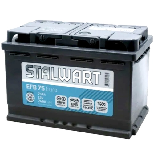 Аккумулятор STALWART EFB 75 Ач прямая полярность